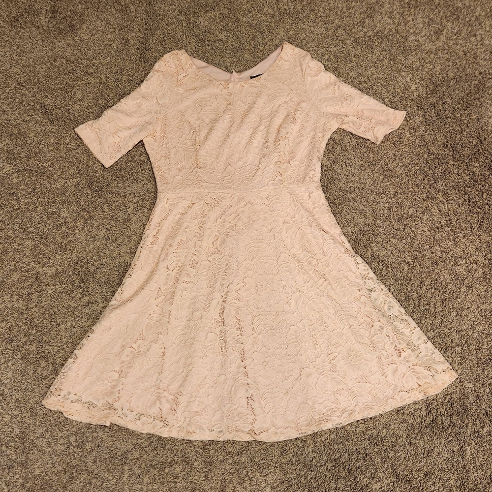 Mikarose Blush Light Pink Lace Dress